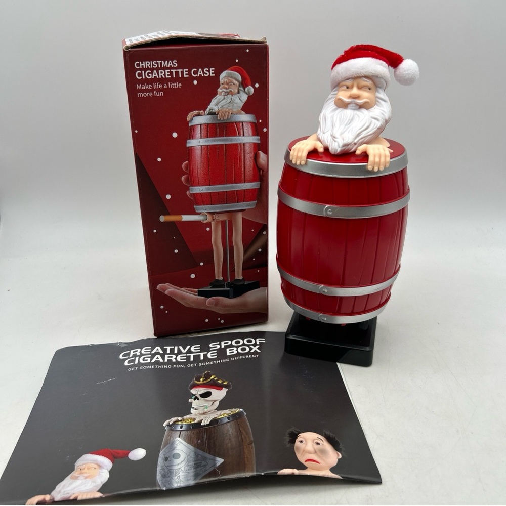 Naughty Santa Claus Cigarette Dispenser Holder Prank Gag Gift Smoking Case Xmas